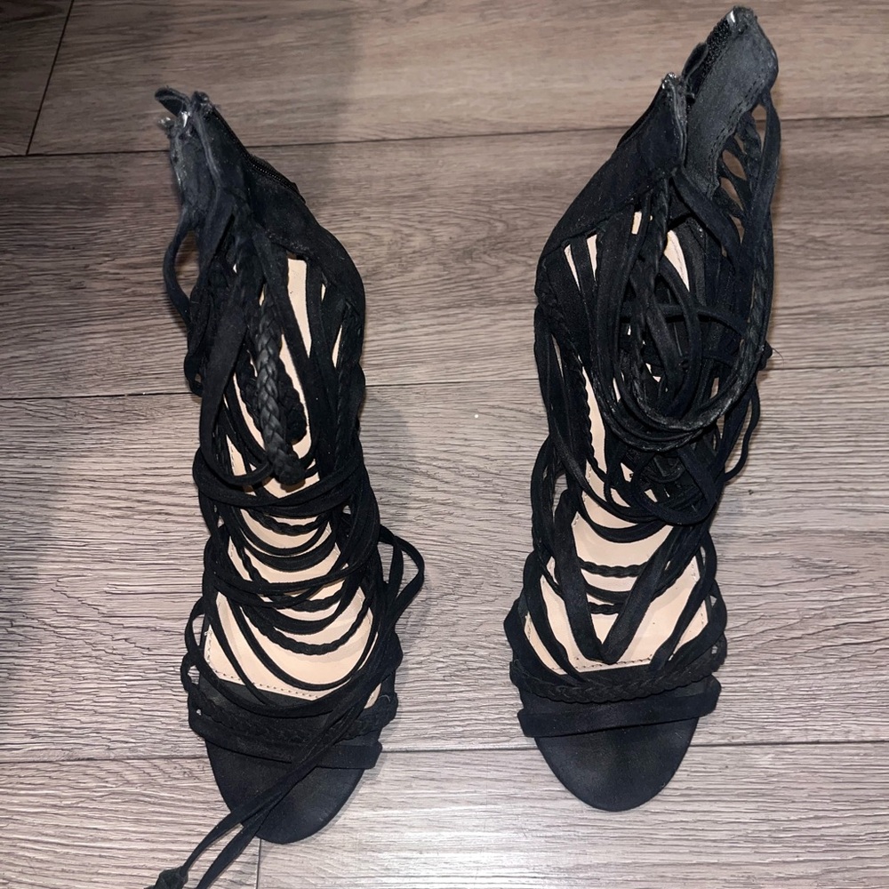 Elegant Black Women's Strappy Heels